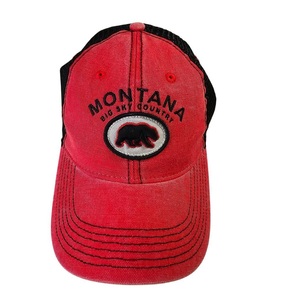 Montana Big Sky NWOT Legacy Brand hat Truckers Hat. Snapback. Adjustable RednBlk